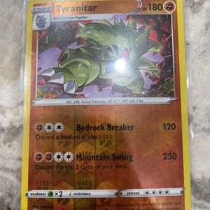 Tyranitar reverse holo pokemon card. Mint condition.